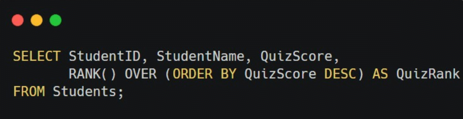 SQL Interview Question - RANK()